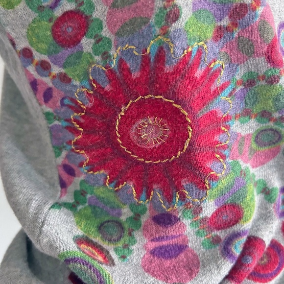 Desigual Cotton blend sweater, Geometric pattern grey, Size S - Picture 4 of 13